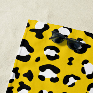 Leopard Print, Leopard Spots, Yellow Leopard Beach Towel