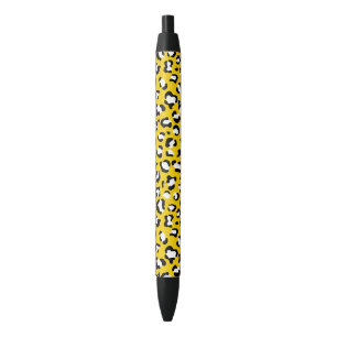 Leopard Print, Leopard Spots, Yellow Leopard Black Ink Pen