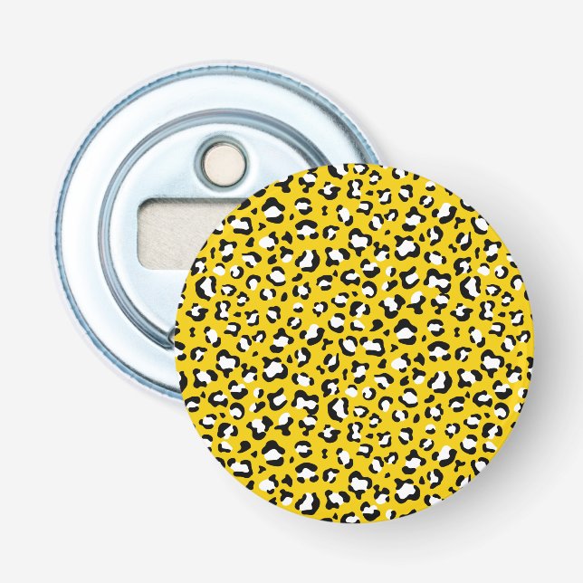 Leopard Print, Leopard Spots, Yellow Leopard Bottle Opener (Front)