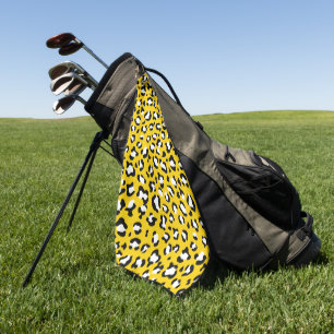 Leopard Print, Leopard Spots, Yellow Leopard Golf Towel