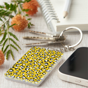 Leopard Print, Leopard Spots, Yellow Leopard Key Ring