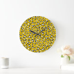 Leopard Print, Leopard Spots, Yellow Leopard Large Clock<br><div class="desc">Elegant,  stylish and sophisticated leopard pattern in yellow colour. Modern and trendy gift,  perfect for the animal print lover in your life.</div>