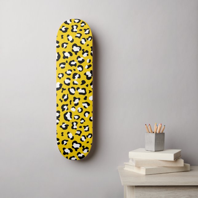 Leopard Print, Leopard Spots, Yellow Leopard Skateboard (Wall Art)