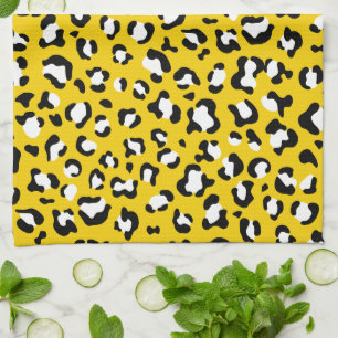 Leopard Print, Leopard Spots, Yellow Leopard Tea Towel