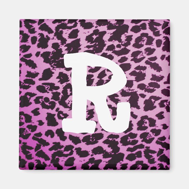 Leopard Print Letter Magnet (Front)