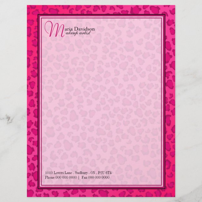 Leopard Print Letterhead (Front)