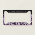 Leopard Print License Plate Frame Purple Frames