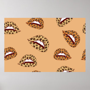 Leopard print lips seamless pattern,cheetah lips d