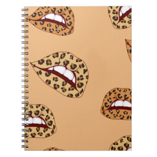 Leopard print lips seamless pattern,cheetah lips d notebook
