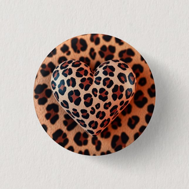 Leopard Print Love 3 Cm Round Badge (Front)