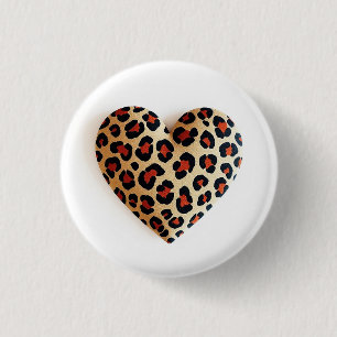 Leopard Print Love 3 Cm Round Badge