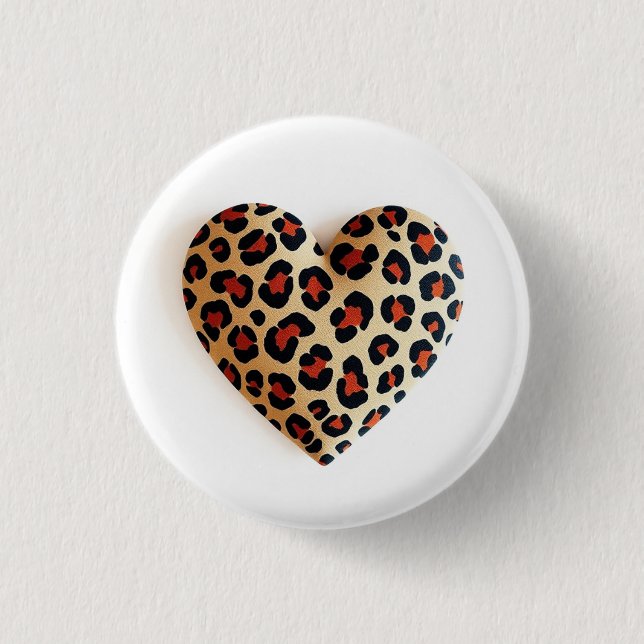 Leopard Print Love 3 Cm Round Badge (Front)