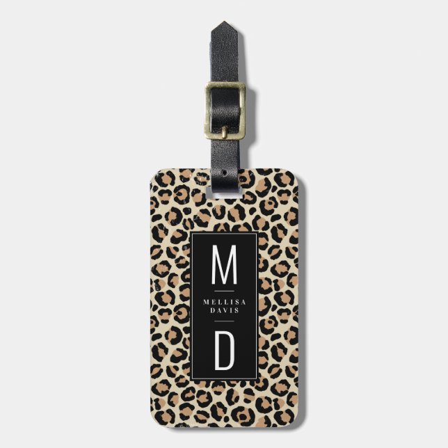 Leopard Print Luggage Tag (Front Vertical)