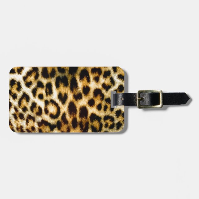 Leopard print luggage tag (Front Horizontal)