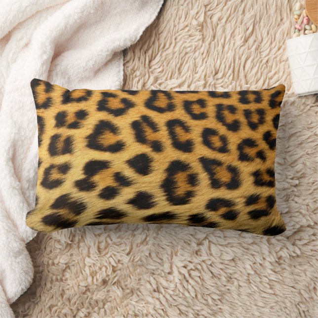 Leopard Print Lumbar Cushion (Blanket)