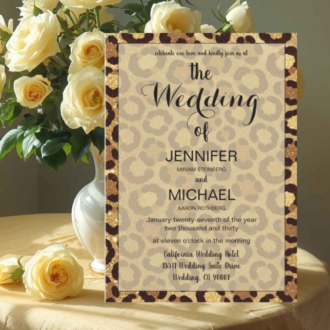 Leopard Print | Luxury QR Code Modern Wedding Invitation (Creator Uploaded)