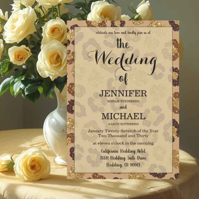 Leopard Print | Luxury QR Code Modern Wedding Invitation (Creator Uploaded)