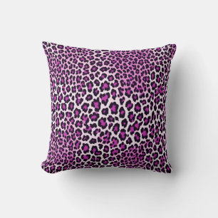 Leopard Print Magenta Pink  Cushion