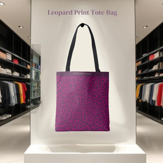 Leopard Print-Magenta- Tote Bag (Leopard Print-Magenta- Tote Bag)
