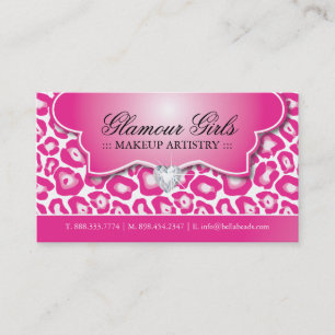 LEOPARD PRINT MAKEUP ARTIST BUSINESS CARDS