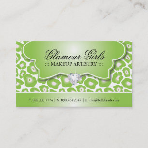 LEOPARD PRINT MAKEUP ARTIST BUSINESS CARDS