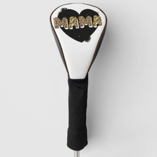 Leopard Print Mama Heart Golf Head Cover