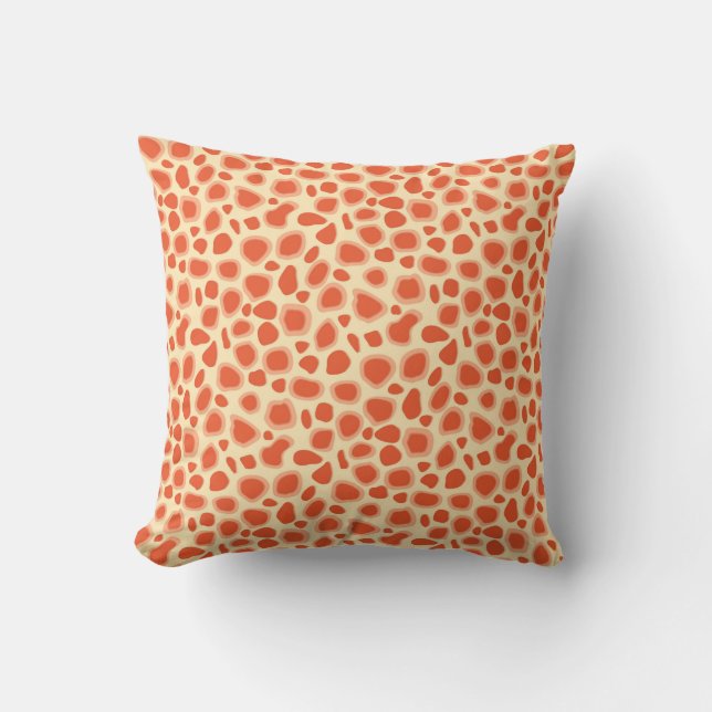 Leopard Print - Mandarin and light orange Cushion (Front)