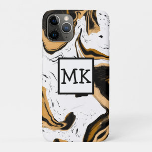 Leopard Print Marble Swirls Fluid Art Abstract iPhone 11 Pro Case