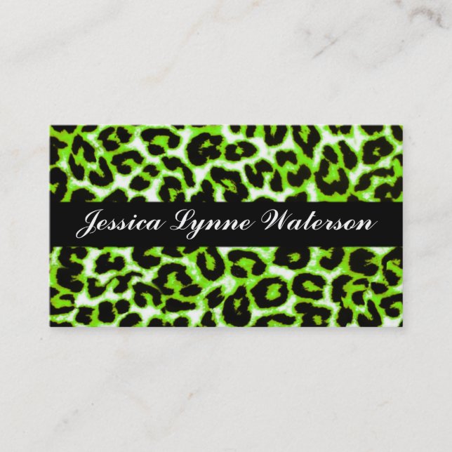 Leopard Print Modern Professional Business Cards (Front)