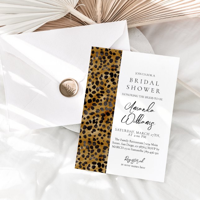 Leopard Print Modern Trendy Bridal Shower  Invitation (Creator Uploaded)