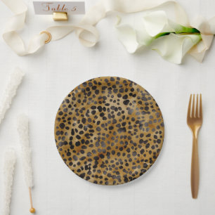 Leopard Print Modern Trendy Bridal Shower  Paper Plate