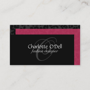 leopard print monogram business card