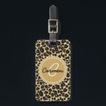 Leopard Print Monogram Luggage Tag<br><div class="desc">leopard print monogram,  add your name and initial</div>