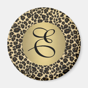Leopard Print Monogram Magnet