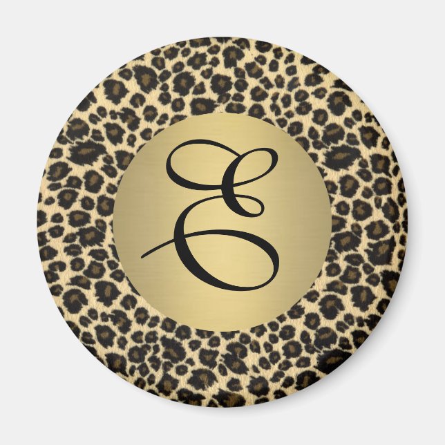 Leopard Print Monogram Magnet (Front)