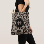 Leopard Print Monogram Tote Bag<br><div class="desc">A chic monogram leopard print tote bag. Personalise with your name and initial. Makes a great gift for your Best friend. Front of tote bag and back of tote bag are the same. Designed for you by Blackberry Boulevard.</div>