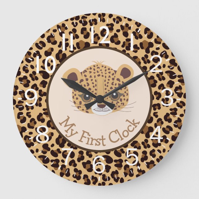 Leopard Print My First Large Clock (Front)