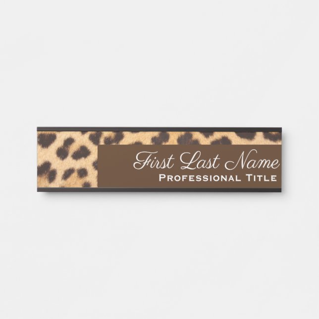 Leopard Print Office Door Signs (Front)