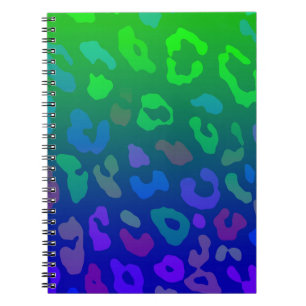 Leopard Print Ombre Blues Notebook
