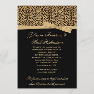Leopard Print on Black Wedding Invitation