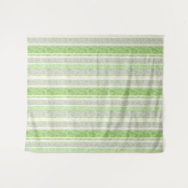 Leopard print on striped background. tapestry (Front (Horizontal))