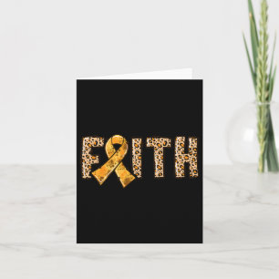 Leopard Print Orange Ribbon Faith Crps Awareness 1 Card