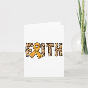 Leopard Print Orange Ribbon Faith Crps Awareness Card