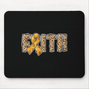Leopard Print Orange Ribbon Faith Crps Awareness Mouse Pad