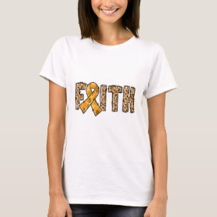 Leopard Print Orange Ribbon Faith Crps Awareness T-Shirt