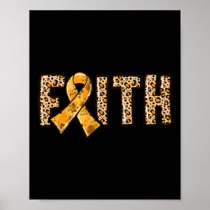 Leopard Print Orange Ribbon Faith Leukaemia Awaren