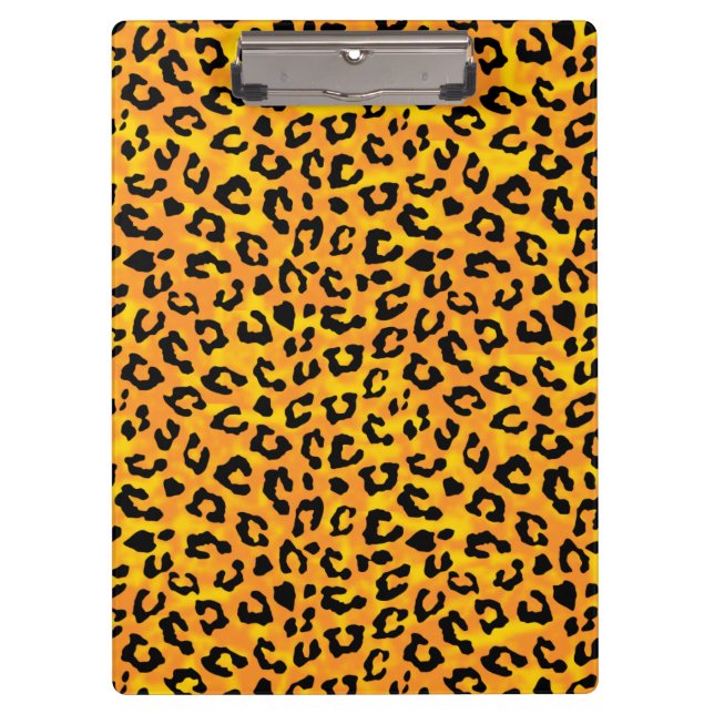 Leopard Print  Orange Yellow Vector Print Clipboard (Front)