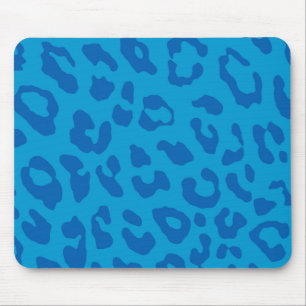 Leopard Print Pale Blues Mouse Pad