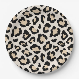 Leopard print paper plate