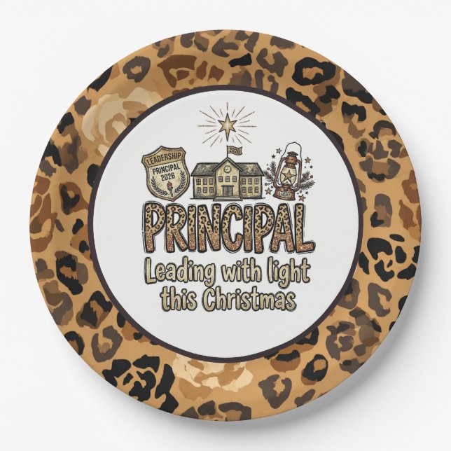 Leopard Print Paper Plates - Custom  (Front)